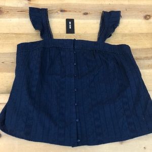 Navy blue miss me tank textured NWT